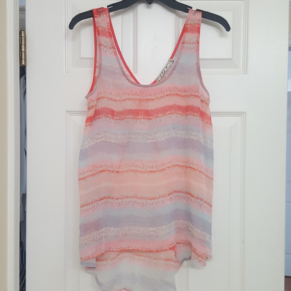 Chloe K Pastel High Low Tank Top
